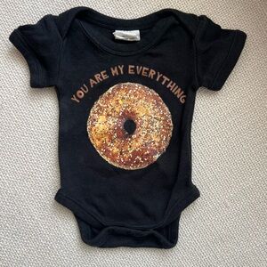 Baby 0-3 Month Black Bagel Onesie